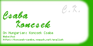 csaba koncsek business card